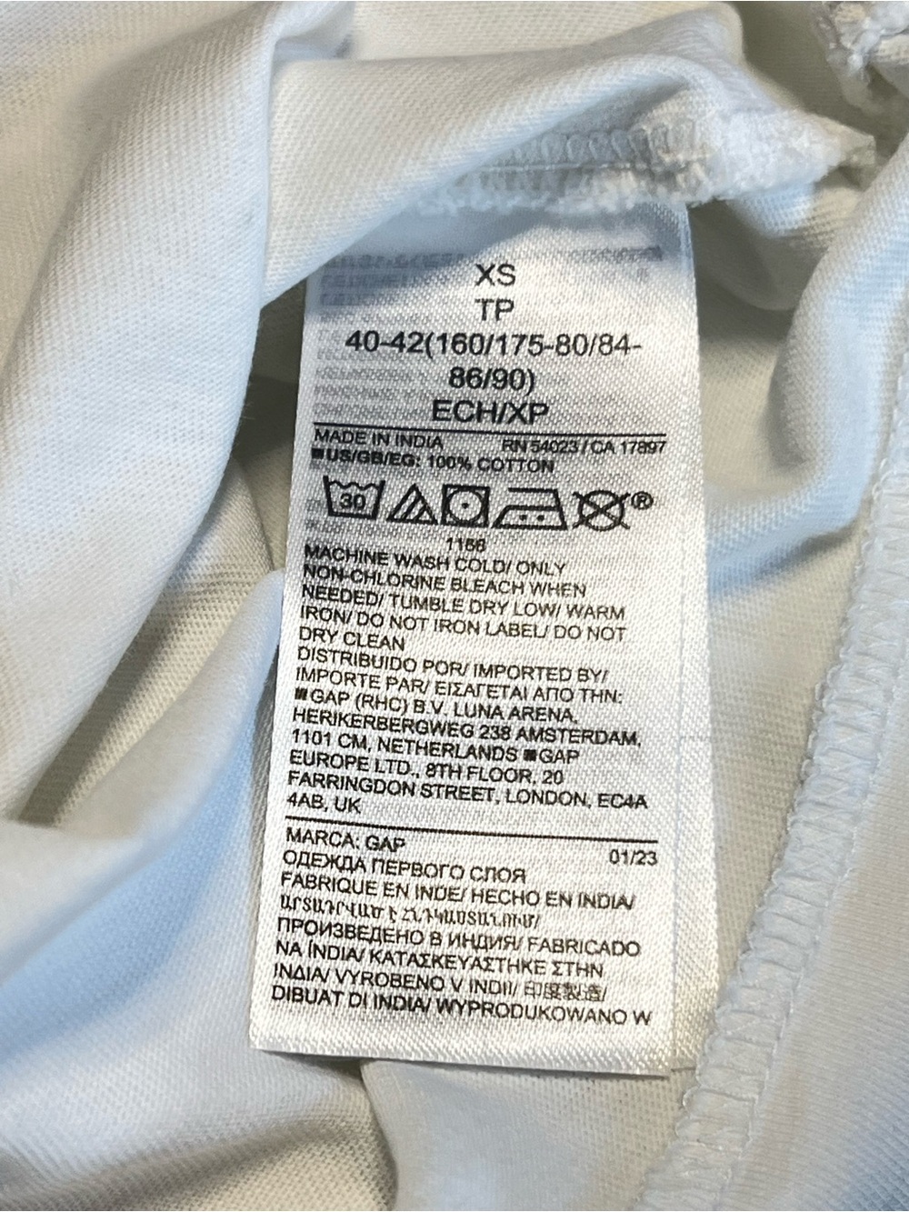 Gap Organic Cotton White V-Neck Tee XS Classic Essential - Picture 5 of 16